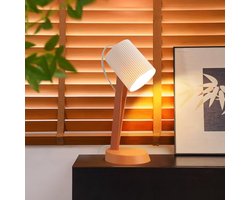 Glitzerlife - Tafellampen Tafellamp - 2 stuks - E14 Bedlampje met snoer - Moderne design tafellamp - Leeslamp slaapkamer - Ø19,5x37,4 cm - Oranje