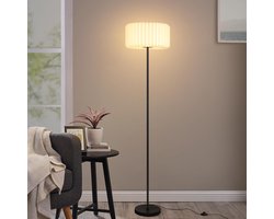 Glitzerlife Vintage Vloerlamp - Papieren Kap Wit - G9 Fitting - Met Voetschakelaar - Zonder Lichtbron - Woonkamer Slaapkamer Eetkamer Hoeklamp