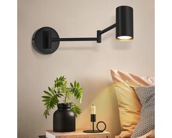 Glitzerlife - Wandlamp - Verstelbare metalen wandspot - draaibare arm - Ø55 cm - zwart - GU10 wandlamp verlichting