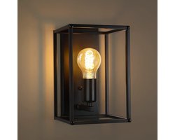 Glitzerlife Wandlampen - Wandspots- vintage industrieel - dimmbaar - metaal - Ø25cm - zwart - woonkamer slaapkamer retro belichting