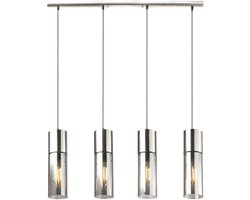 Globo - hanglamp - Annika - nikkel - metaal - grote eettafellamp - E27 - 21000-4HN