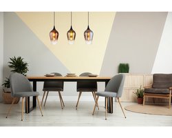 Globo - hanglamp - LAVUS - multicolor - glas - grote eettafellamp - E27 - 15552-3H