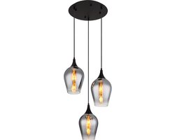 Globo - hanglamp - LAVUS - zwart - glas - Ø 45cm - E27 - 155520-3HRS