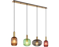 Globo - hanglamp - Normy - messing - glas - grote eettafellamp - E27 - 15469-4H