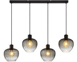 Globo - hanglamp - TOY - zwart - glas - grote eettafellamp - E27 - 30140408