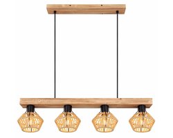 Globo - hanglamp - Valli - bruin - metaal - grote eettafellamp - E27 - 54043-4H