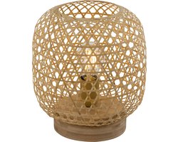 Globo  - Tafellamp Modern interieur  - Bruin - H:27cm - Ø:23.5cm - E27 - Voor Binnen - Bamboe - Tafellampen - Bureaulamp - Bureaulampen - Slaapkamer - Woonkamer - Eetkamer