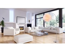 Globo - vloerlamp - Katunga - wit - kunststof metaal - booglamp - E27 - 15057S