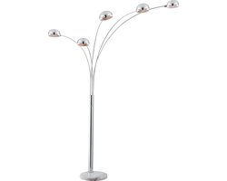 Globo - vloerlamp - Seymour - chroom - metaal - booglamp - E14 - 58228S