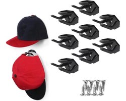 GLODI GOODS® Caprack set van 8 zelfklevend multifunctioneel – petten rek kapstok – cap rack opbergsysteem – kledingrek