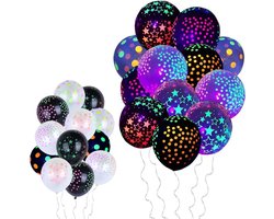 GLODI GOODS® Neon ballonnen – 24 stuks – party versiering – blacklight accesoires – 6 varianten