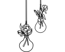 Gloeilamp met bloemen, set van 2 -- Lightbulb with Flowers Woondecoratie Wooninrichting Wonen Muurdecoratie Woonidee Lasercut Hout Houten Uniek Cadeau Wall Art Interieurinrichting Decoratie Interior Deco