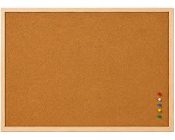 Glorex Hobby Prikbord wand - 70 x 50 cm - incl punaises - kurk - memobord - houten frame