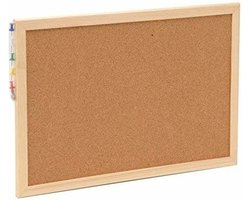 Glorex Prikbord / memobord - inclusief punaises - 30 x 45 cm - Naturel kurk - Kantoor artikelen- woonaccessoires