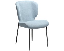 Glory Dan-Form eetkamerstoel bouclé blauw.