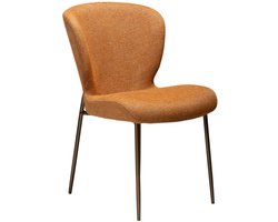 Glory Dan-Form eetkamerstoel bouclé verbrande oranje.