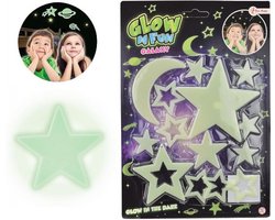 Glow in the dark - maan en sterren - sterrenhemel - muur/plafond decoratie - kinderkamer