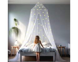 Glow in the Dark Sterren Klamboe voor Kinderkamers - Hemelbed Sluier en Bedtent