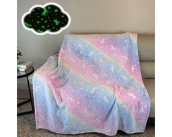 Glow in the Dark Unicorn Fleece Deken voor Kinderen