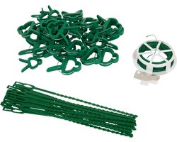 Glowry - Plantenklemmen & Binddraad Set - 61 Stuks – Mix van Formaten – Complete Tuinset – 50% Gerecycled Materiaal