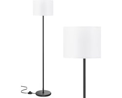 Glowy Vloerlamp Zwart - Staande Lamp - Inclusief LED (3 Kleuren) - Staanlamp Woonkamer - Moderne Schemerlamp & Leeslamp Staand - Wit