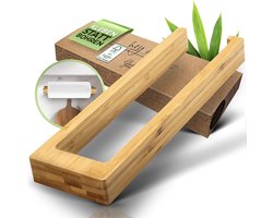 Glückstoff® Bamboe keukenrolhouder zonder boren duurzaam houder keukenrol van hout | Zewa rolhouder hangend wandhouder dispenser | papieren handdoekhouder | wandrolhouder voor opslag