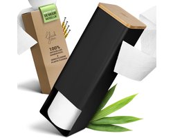 Glückstoff® Toiletpapieropslag [wandbevestiging mogelijk] van bamboe 4 rollen | wc-papier opslag badkamer | reserverolhouder toiletpapier | opbergdoos badkamer wc-papier zwart