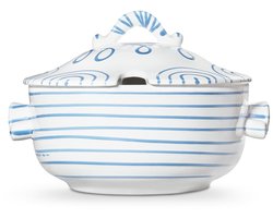 Gmundner keramiek blauw gevlamd, soeppot (2L)