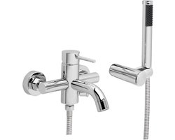 GO by Van Marcke Cocoon eengreepsmengkraan baddouche compleet inclusief handdouche hartafstand 15 cm keramische schijven inclusief rozetten en S-koppelingen