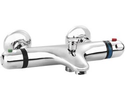 Go by Van Marcke Isiflow Thermostatische Bad Douche - mengkraan - waterbesparend - hartafstand 15cm - veiligheidsblokkering - keramische schijven - rozetten - S koppelingen