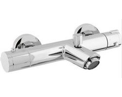 Go by Van Marcke Move Badmengkraan - thermostatisch - waterbesparend - hartafstand 15cm - veiligheidsblokkering - keramische schijven - rozetten - S-koppelingen - chroom