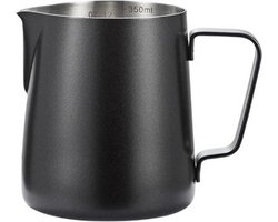 Go Go Gadget - Melkkannetje - Maatkan - Koffie opschuimen - Barista - Koffiekannetje - RVS - 350ml - inclusief Art Pen - Zwart