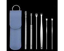 Go Go Gadget - Oorsmeer verwijderaar - 6-delige set - Oor reiniger - Inclusief etui - Blauw