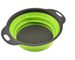 Go Go Gadget - Opvouwbaar Vergiet - Inklapbare vergiet - Ruimte besparend - Kampeer tool - Keuken gadget - Groen/Grijs - 20cm - 1 stuk