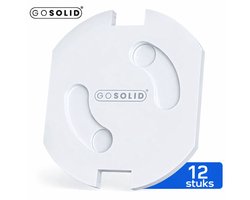 GO SOLID! ® 12x Stopcontactbeveiliging - Kinderbeveiliging voor Stopcontacten - Stopcontactbeschermers voor Baby's & Kinderen - Wit