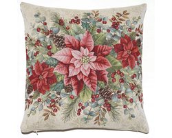 Gobelin Kussenhoes Kerst Ster 45x45cm Dubbelzijdig Jacquard