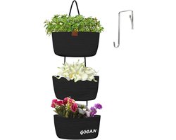 GOCAN Hanging Organiser, Wall Organiser, Door, 3-Step Hanging Basket Made of Woven Cotton Rope, Organizer, Hanging Bath Basket for Storing Children's Room, Bathroom and Bedroom