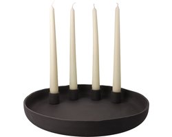 Goebel - Accessoires | Kandelaar Leisteen Smoke | Porselein - 30cm - 4 kaarsen