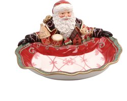 Goebel - Fitz and Floyd | Decoratieve schaal Kerstman | Aardewerk - 32cm
