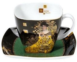 Goebel - Gustav Klimt | Kop en schotel Adele Bloch-Bauer | Porselein - 250ml - 14cm - met echt goud