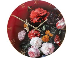 Goebel - Jan Davidsz de Heem | Wandklok Bloemen in vaas | Porselein - 31cm - met echt goud