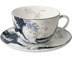 Goebel - Katsushika Hokusai | Kop en schotel De golf | Porselein - 500ml