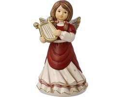 Goebel - Kerst | Decoratief beeld / figuur Engel hemelse harp | Aardewerk - 15cm - met Swarovski