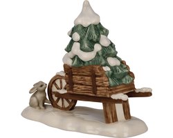 Goebel - Kerst | Decoratief beeld / figuur Kruiwagen | Aardewerk - 12cm