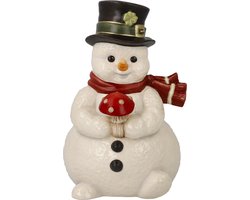 Goebel - Kerst | Decoratief beeld Sneeuwpop - Kleine boodschapper van geluk | Aardewerk - 12cm