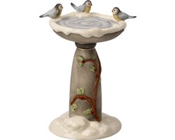 Goebel - Kerst | Decoratief beeld Wintervogelbad | Aardewerk - 8cm