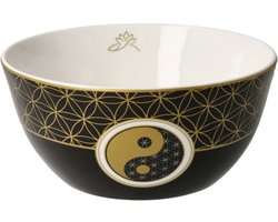 Goebel - Lotus | Kom Yin Yang Zwart | Schaal - 15cm - porselein - 2 stuks