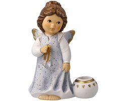 Goebel - Nina & Marco | Decoratief beeld / figuur Kaarshouder engel - liefje | Porselein - 10cm