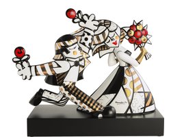 Goebel - Romero Britto | Decoratief beeld / figuur Golden Follow Me | Porselein - 48cm - Limited Edition - met echt goud