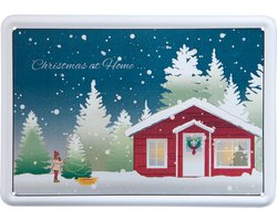 Goebel - Scandic Home | Metalen wenskaart Christmas at Home | Kerstkaart - 14cm